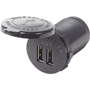 Fast Charge Dual USB Charger Socket Mount