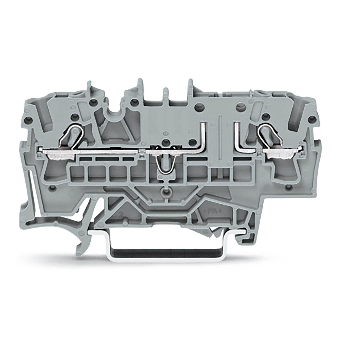 Carrier terminal block; for disconnect; fuse or component plug; rail mount; 2-conductor; 5.2 mm wide; gray