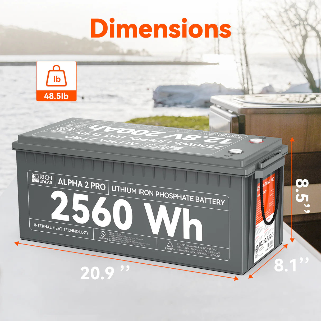 ALPHA 2 PRO | 12V 200Ah LiFePO4 Battery | 7,000 Lifetime Cycles | UL1973 Certified