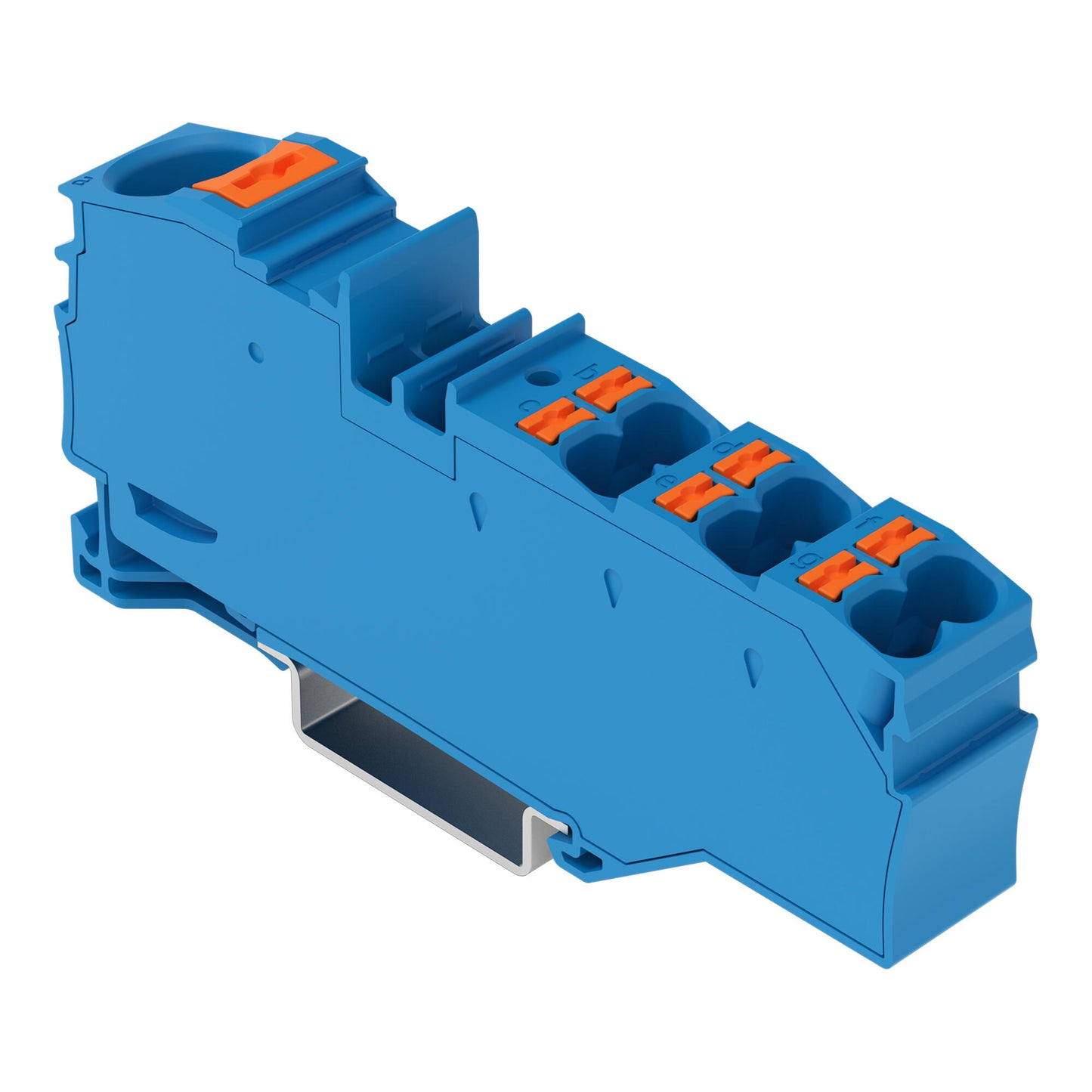 Topjobs Distribution Terminal Block w/ Push Button and Integrated Endplate 20-4AWG
