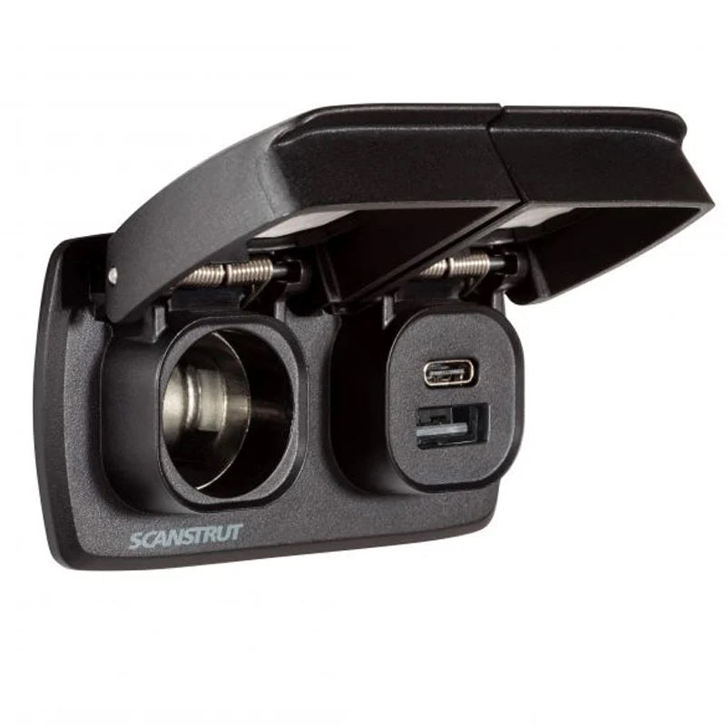 Flip Pro Duo USB-A and USB-C with 12V Power Socket and front fit bezel