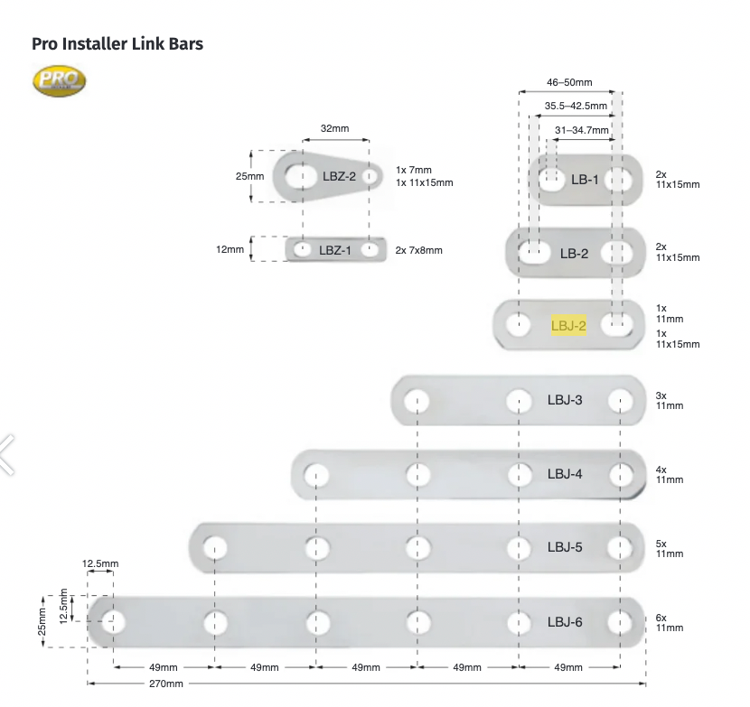 Pro Installer Link Bars