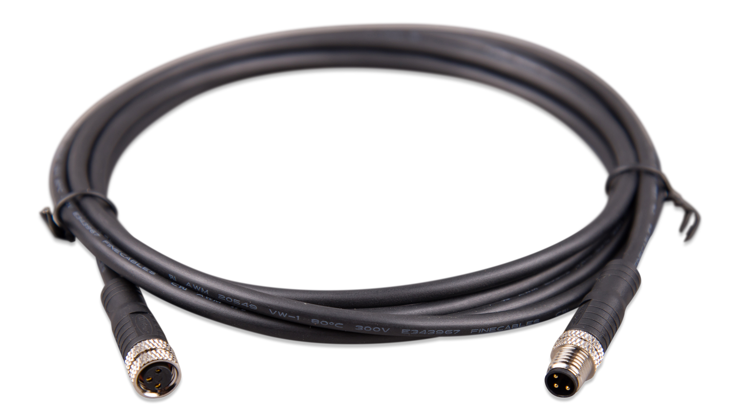M8 circular connector Male/Female 3 pole cable (bag of 2)