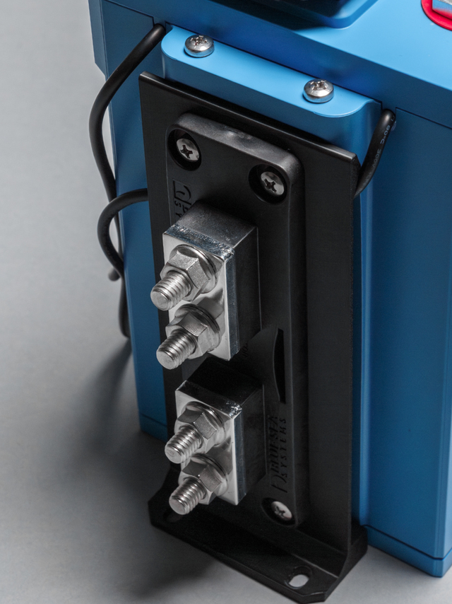 Artek Class-T Fuse holder mounted on a Victron LiFePO4 Battery.