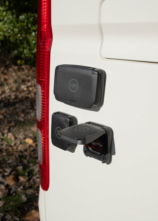 The back of a van with the Ventura Series outlets installed 