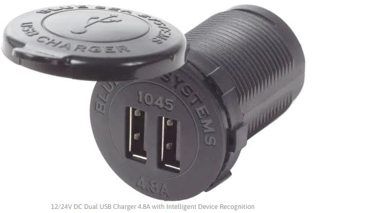 Fast Charge Dual USB Charger Socket Mount