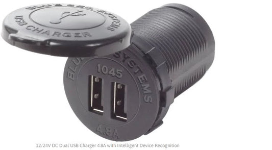 Fast Charge Dual USB Charger Socket Mount