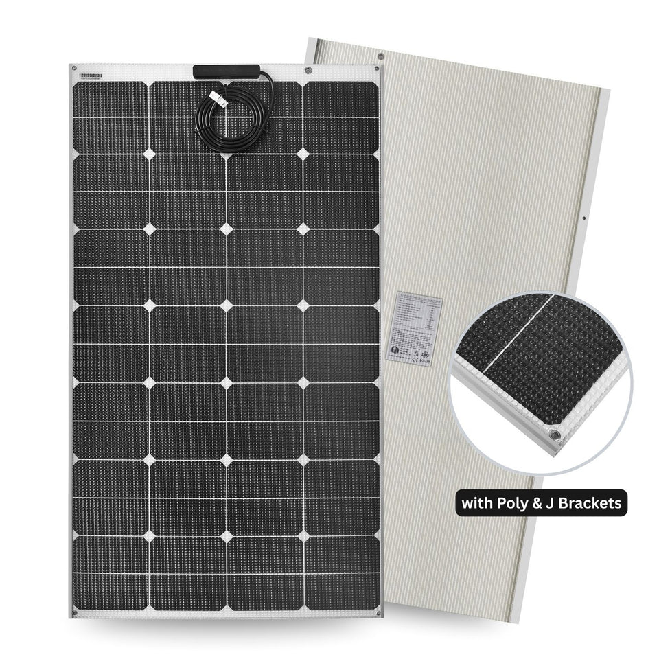 165 Watt Walkable Semi Rigid Solar Panel - Sunpower A+ Grade 24.4% Efficient Cells
