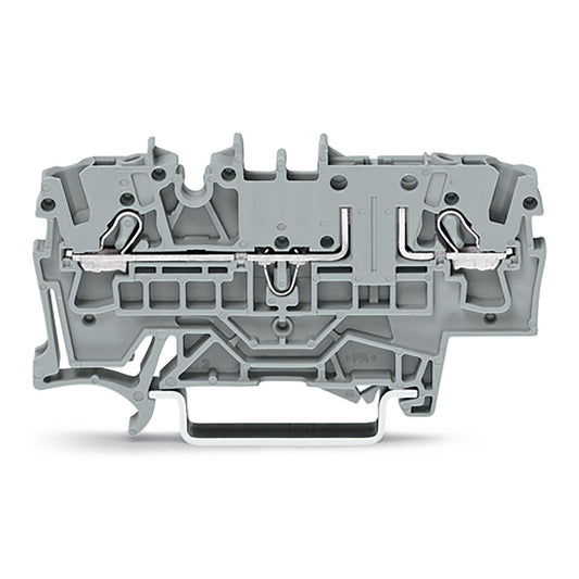 Carrier terminal block; for disconnect; fuse or component plug; rail mount; 2-conductor; 5.2 mm wide; gray