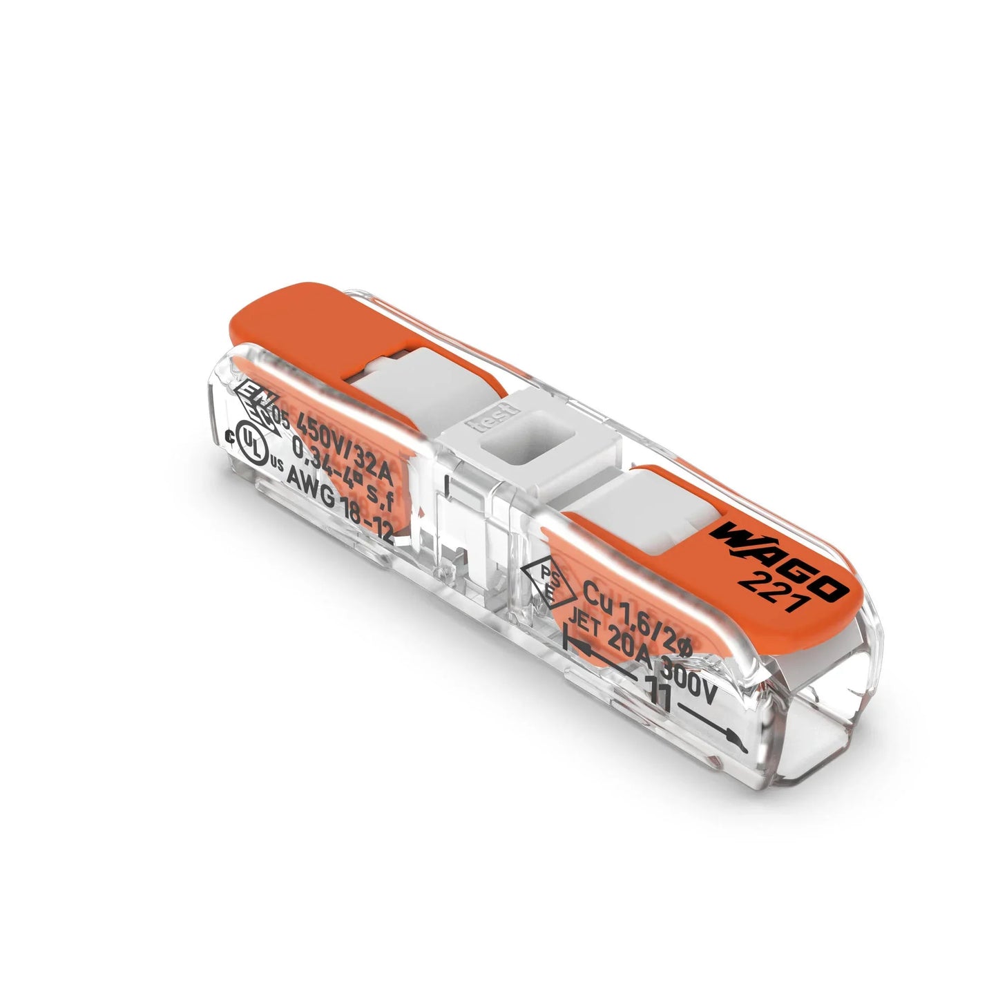 Lever-Nuts Inline Splicing connector; 2-conductor 12 AWG Max 60ct