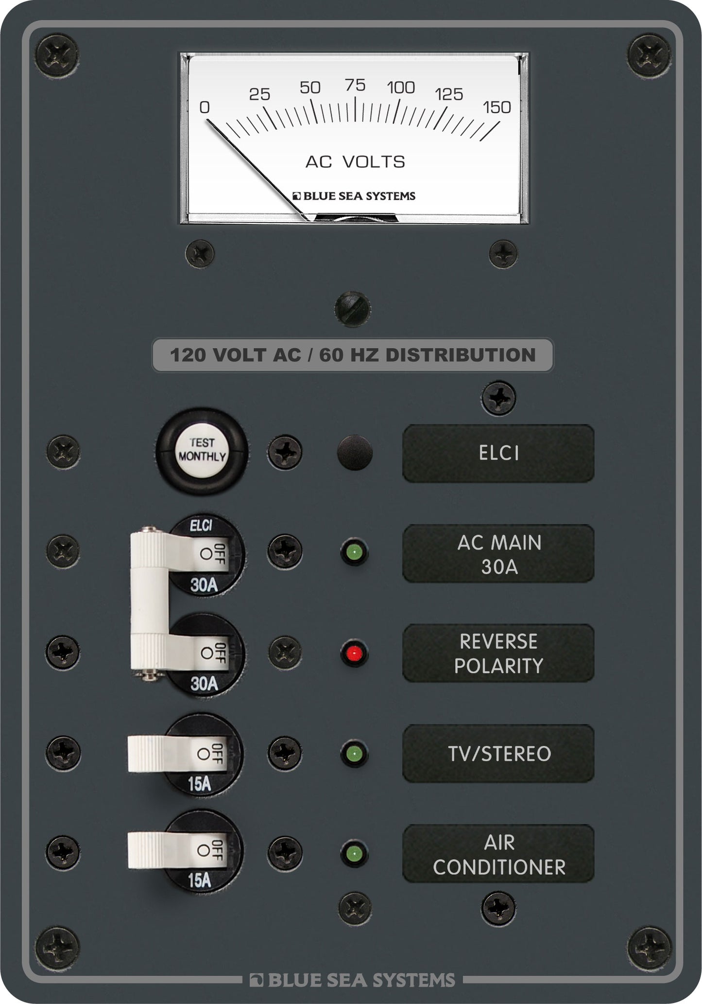 ELCI Main 30A Double Pole + 2 Positions with Voltmeter