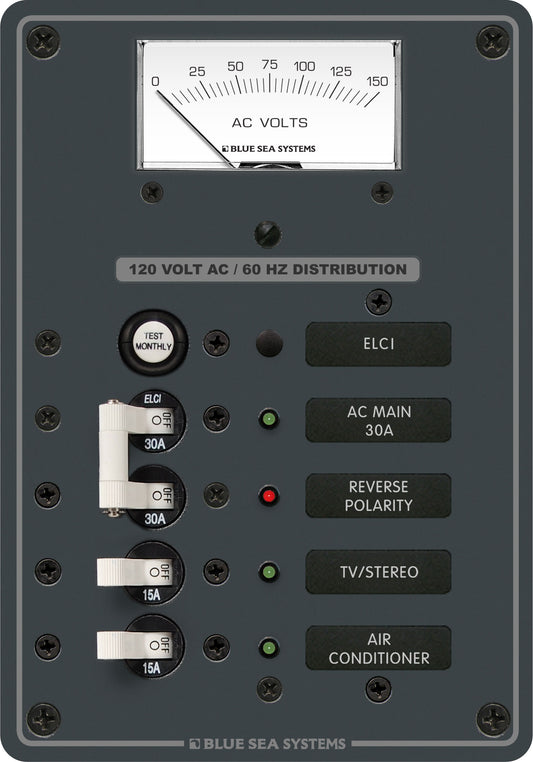 ELCI Main 30A Double Pole + 2 Positions with Voltmeter