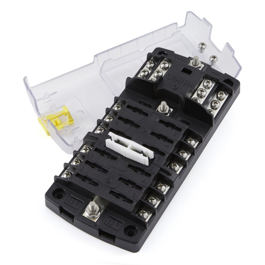 ST Blade Split Bus Fuse Block, 12 Circuits, 30A-100A