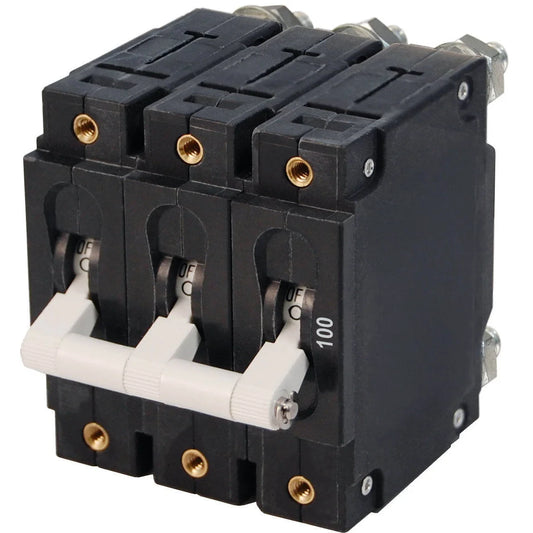 C-Series White Toggle Circuit Breaker Triple Pole