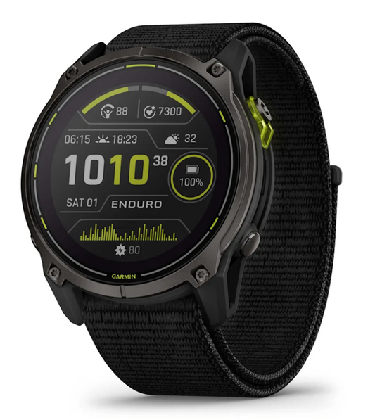 Enduro 3, Carbon Gray DLC Titanium with Black Ultrafit Nylon Strap