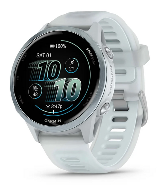 Forerunner 570 - 42mm, Cloud Blue Aluminum with Translucent Whitestone/Cloud Blue Band