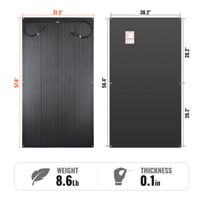 Rich Solar MEGA 200 PRO FLEX | 200W 24V Flexible Solar Panel | 360° Bendable, IP68 Waterproof