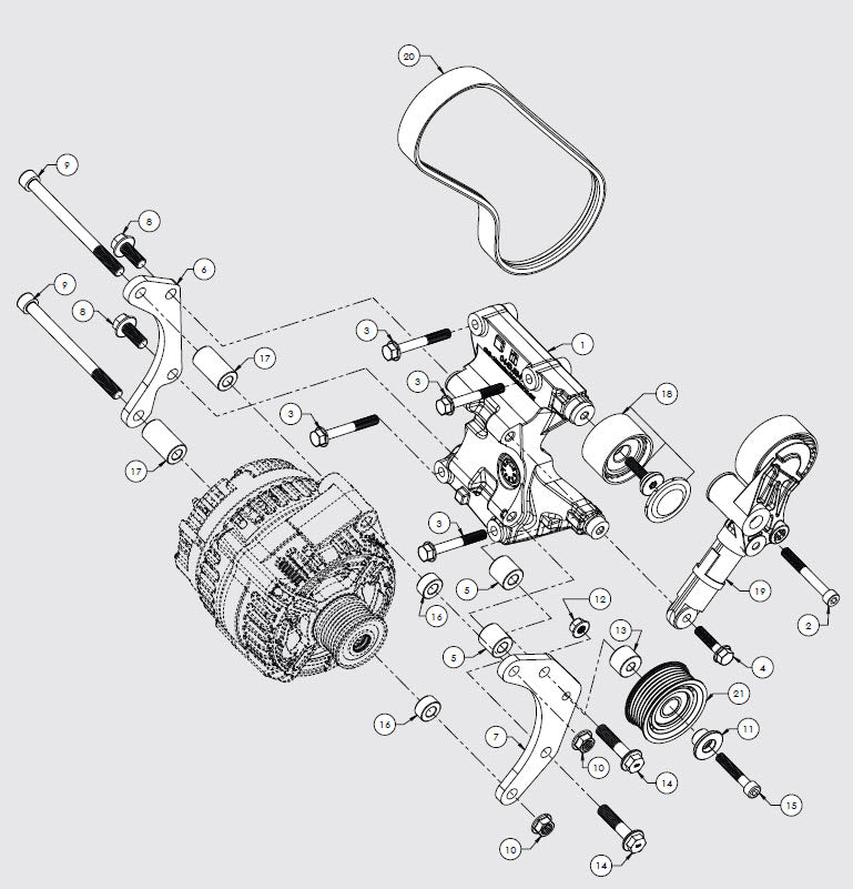 Arco Mounting and Bracket Kits for High Output Alternators (Sprinter, Transit, Promaster)
