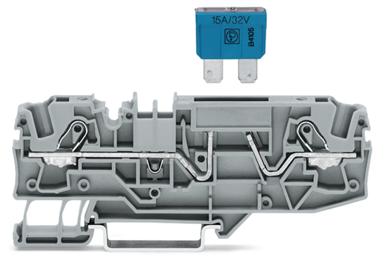 Wago 2-conductor fuse terminal block for automotive blade-style fuses